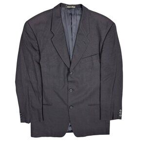 Vintage Giorgio Armani Le Collezioni Mesh Blazer Wool Sport Coat Italy Black 40R